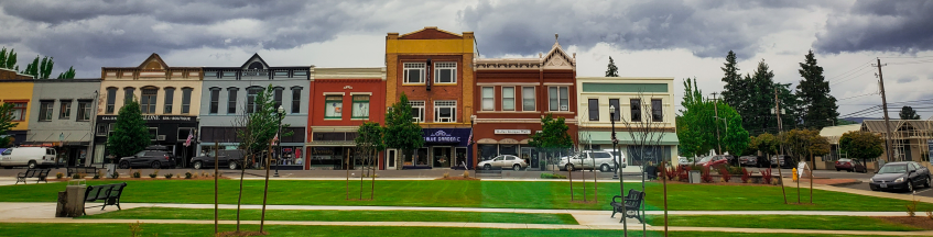 Home page banner of a scenic street view 
