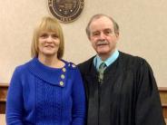 Commissioner Wheeler and Judge Horner after Swearing In