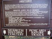 Closeup of Nesmith Park Sign