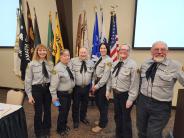 Mounted Posse members at a convention