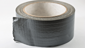 Black duct tape on white background