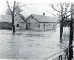 South Yamhill River, Dec. 1964, at bridge just upstream from Willamina