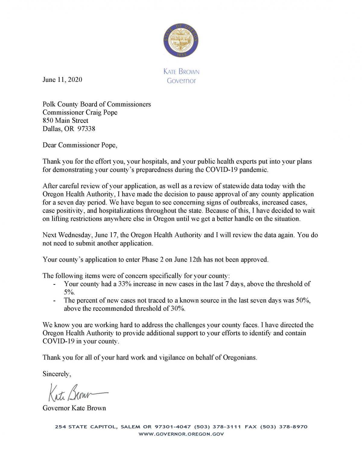 Phase Ii Denied For Polk County Polk County Oregon Official Website