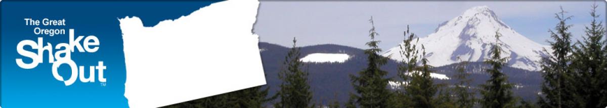 Map of Oregon, picture of Mountain and Trees