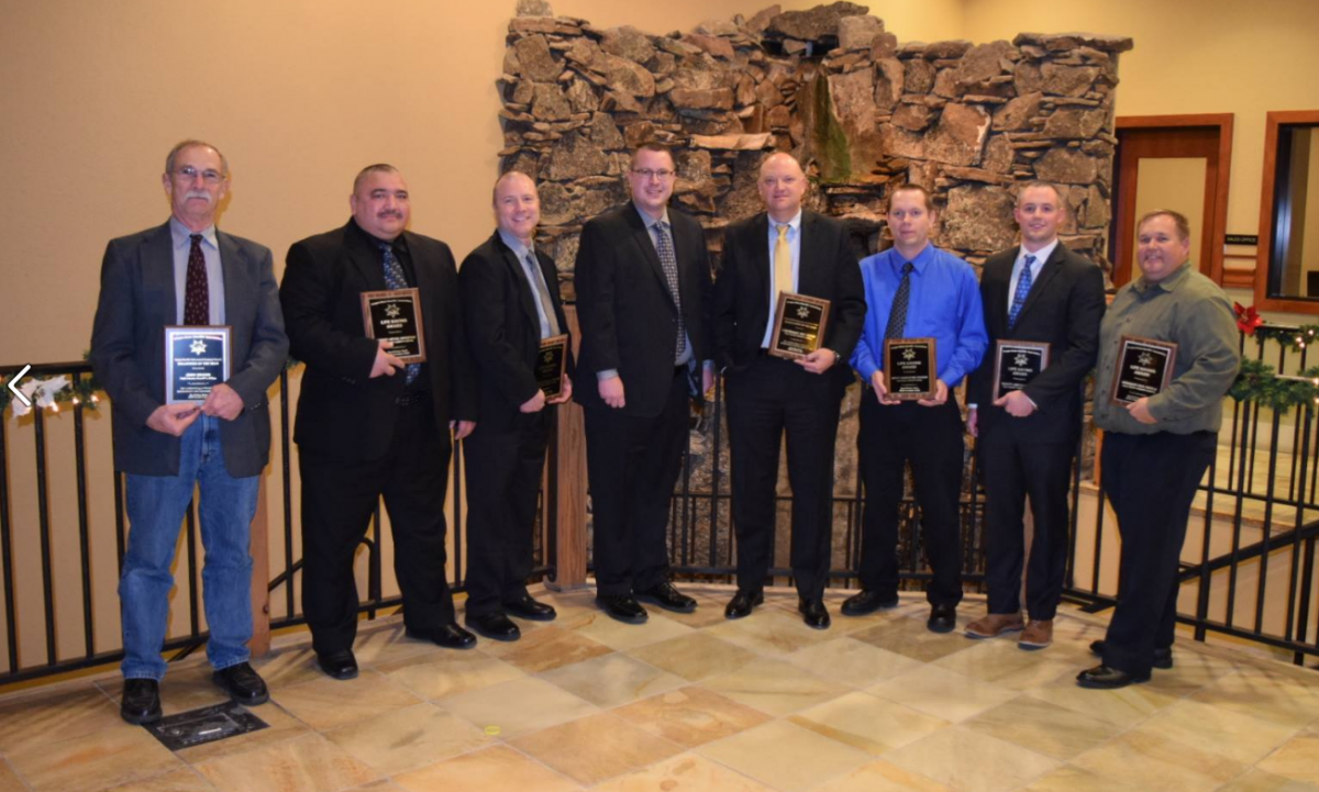 Left to Right: (SALT Volunteer John Brown, Reserve Deputy Artunyan, Sgt. Redding, Sheriff Garton, Lt. Isham, Deputy Younger, Deputy Brooks, Sgt. Heikila)